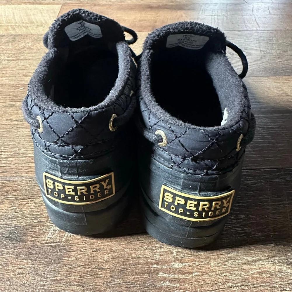 Women's Sperry Top-Sider Winter & Rain Boots 6.5 Black Gold